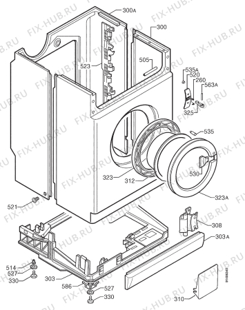 Взрыв-схема стиральной машины Zanussi FJS1282V - Схема узла Cabinet + armatures